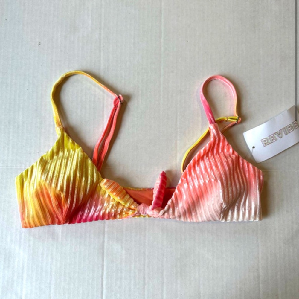 NEW Dippin Daisies‎ Tie Dye Bikini Top Ribbed Velour XS